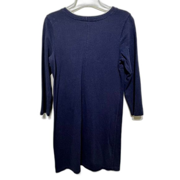 Old Navy Shift Dress Sweater Blue 3/4 Length Sleeve Lace Up Neck Women sz Small - Picture 6 of 6